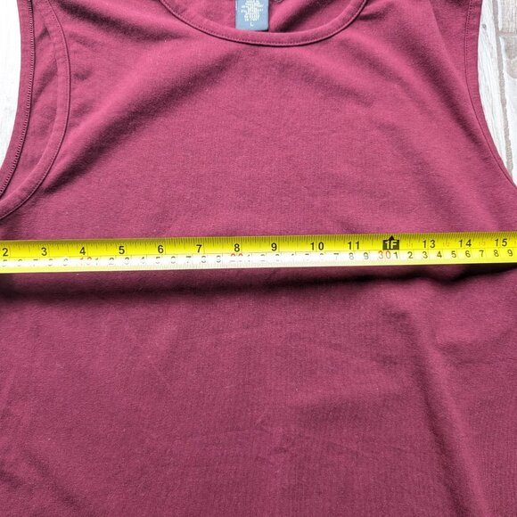 Banana Republic Stretch Burgundy Sleeveless Tank Top Women’s L Cotton Blend - Picture 5 of 5
